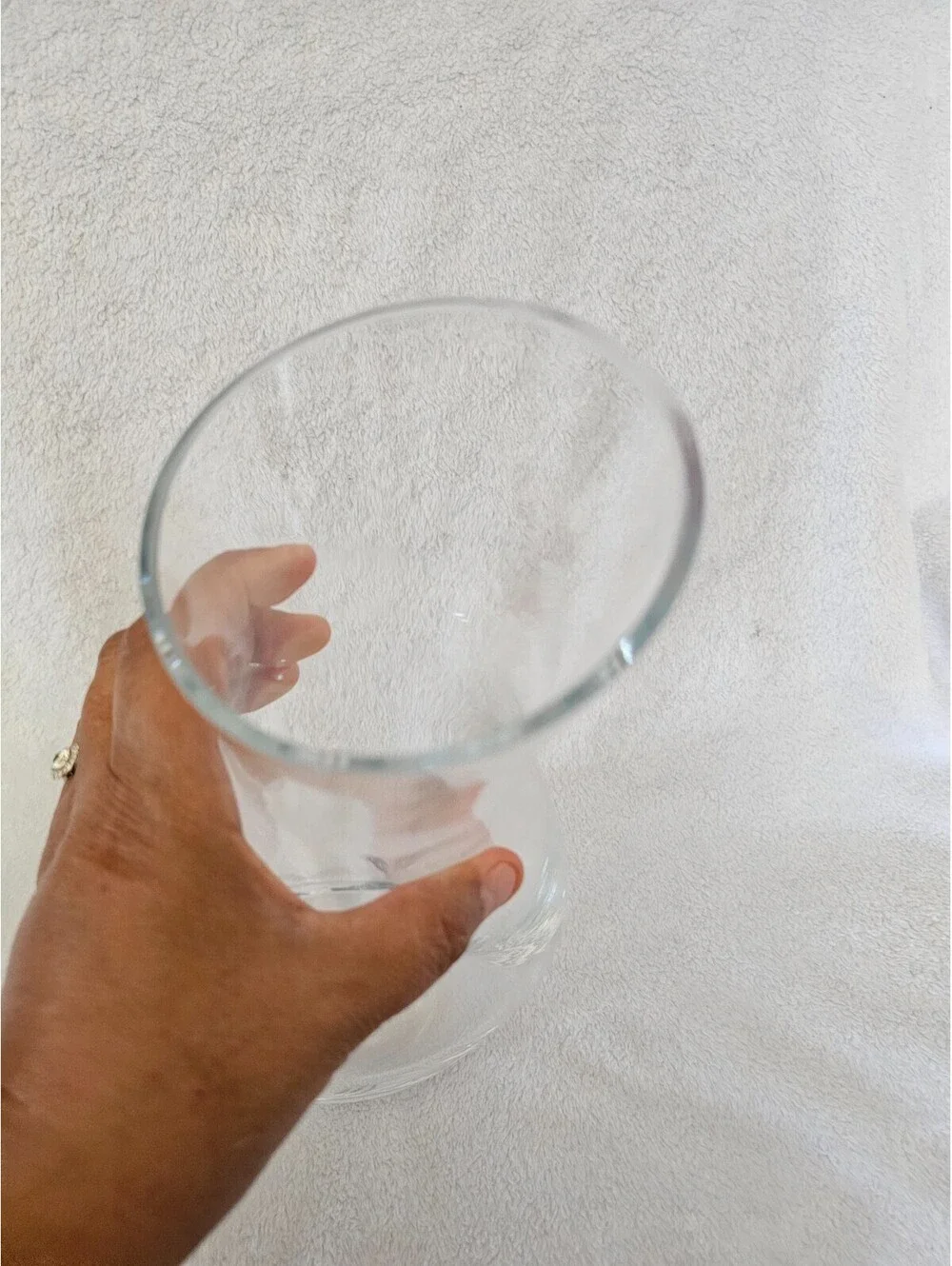 Unbranded Donut Hole Pitcher Vase Clear Glass 11.5